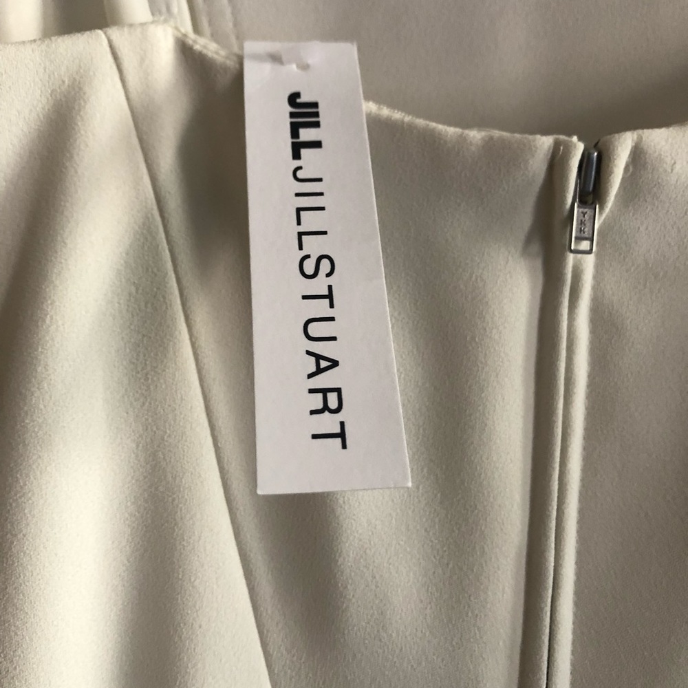 JILL STUART OFF-WHITE COLUMN STRAPLESS GOWN SZ8 - Picture 3 of 5